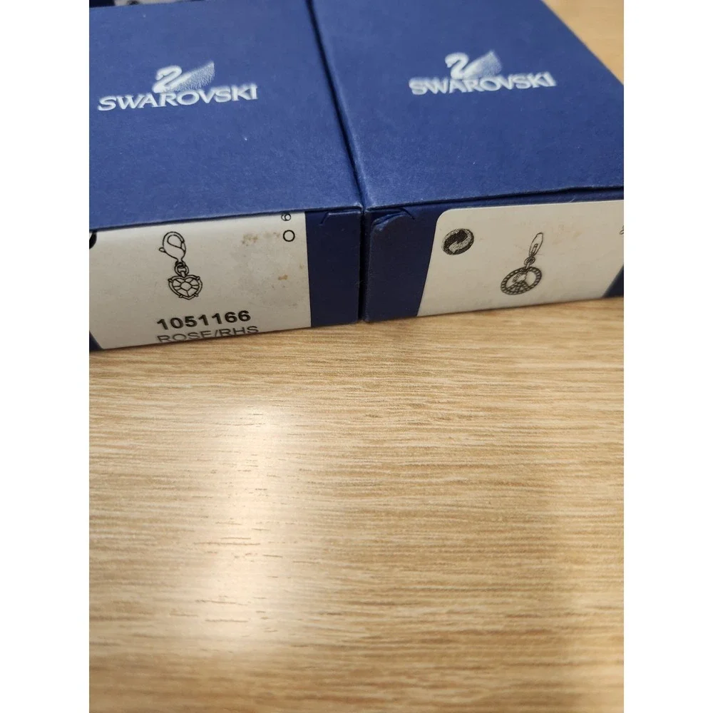 Swarovski Lot 8 EMPTY Jewelry Charms Boxes Mixed Lot With Inner Boxes Swan Logo
